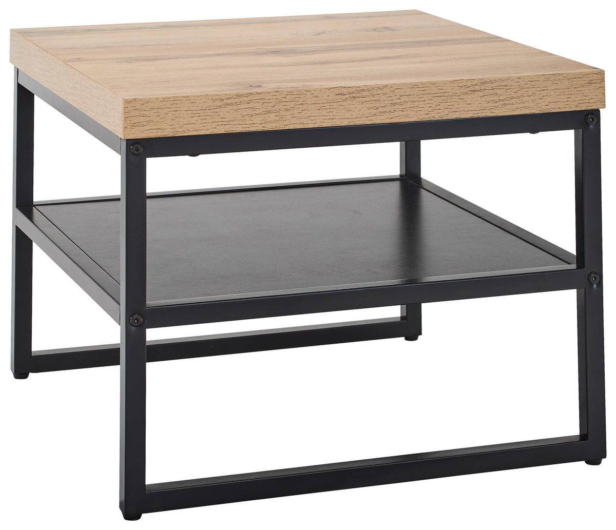COUCHTISCH 50/50/40 cm quadratisch Naturfarben, Schwarz  - Schwarz/Naturfarben, Basics, Holzwerkstoff/Metall (50/50/40cm) - Carryhome