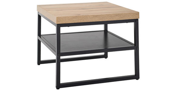 COUCHTISCH 50/50/40 cm quadratisch Naturfarben, Schwarz  - Schwarz/Naturfarben, Basics, Holzwerkstoff/Metall (50/50/40cm) - Carryhome