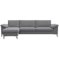 ECKSOFA Grau Flachgewebe  - Alufarben/Schwarz, Design, Textil/Metall (159/274cm) - Livetastic