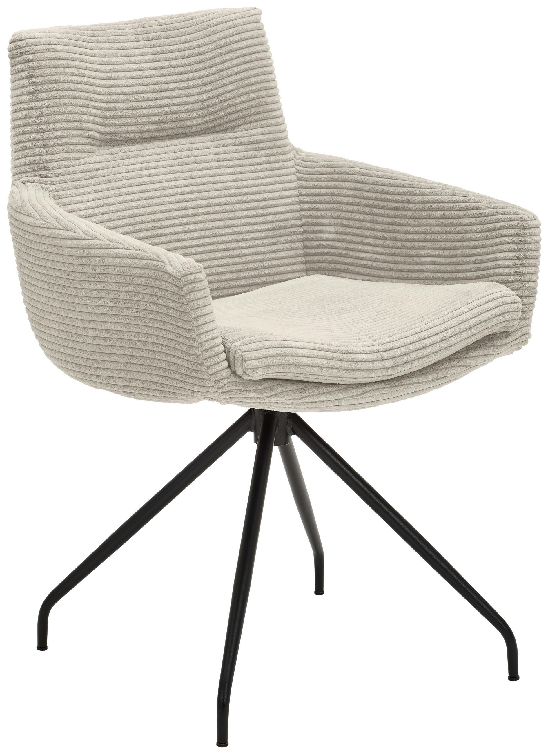 ARMLEHNSTUHL  in Cord  - Schwarz/Naturfarben, Design, Textil/Metall (61/85/64cm) - Musterring