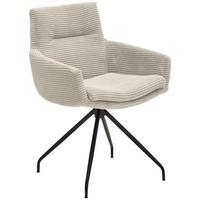 ARMLEHNSTUHL  in Cord  - Schwarz/Naturfarben, Design, Textil/Metall (61/85/64cm) - Musterring