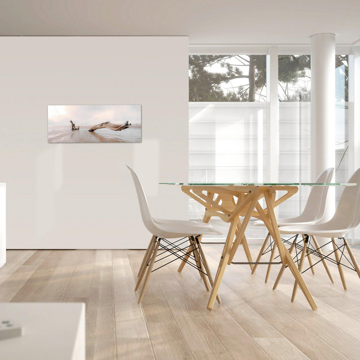 LEINWANDBILD Landschaft & Natur 100/40/3 cm  - Beige, Basics, Wellpappe/Textil (100/40/3cm)