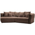 ECKSOFA in Chenille Braun  - Schwarz/Braun, MODERN, Kunststoff/Textil (180/315cm) - Hom`in