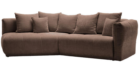 ECKSOFA in Chenille Braun  - Schwarz/Braun, MODERN, Kunststoff/Textil (180/315cm) - Hom`in