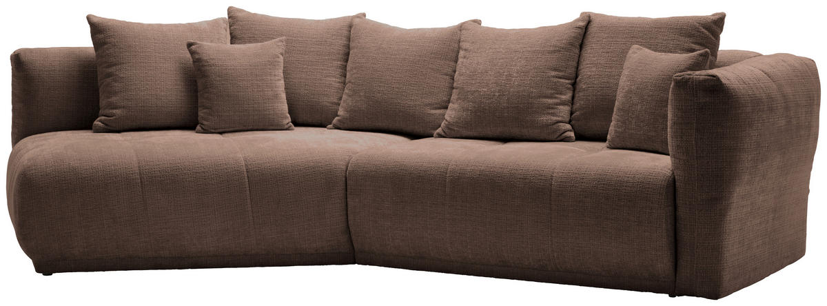 ECKSOFA in Chenille Braun  - Schwarz/Braun, Modern, Kunststoff/Textil (180/315cm) - Hom`in