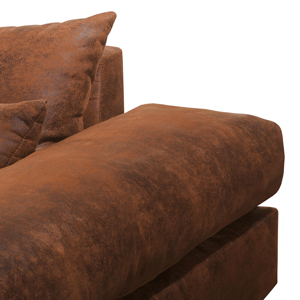 BIGSOFA in Lederlook (vegan) Braun  - Schwarz/Braun, Design, Kunststoff/Textil (284/94/148cm) - Livetastic