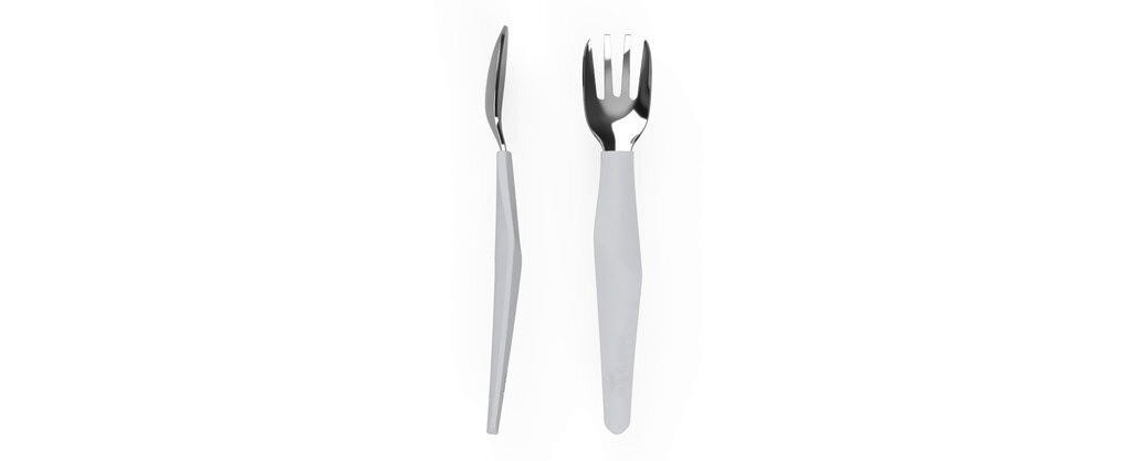 DJEČJI PRIBOR ZA JELO   - svijetlo siva, Basics, metal (10,6/23,3/2,7cm) - Everyday Baby