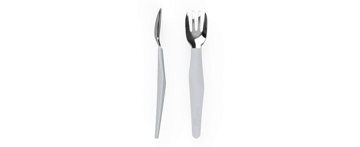 DJEČJI PRIBOR ZA JELO   - svijetlo siva, Basics, metal (10,6/23,3/2,7cm) - Everyday Baby