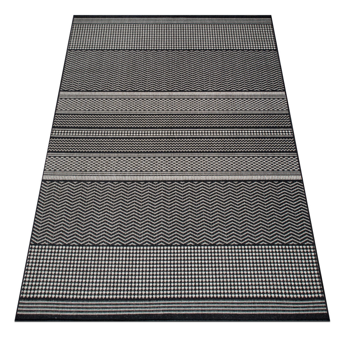 OUTDOORTEPPICH 200/290 cm Grau, Schwarz  - Schwarz/Grau, Design, Kunststoff (200/290cm) - Novel