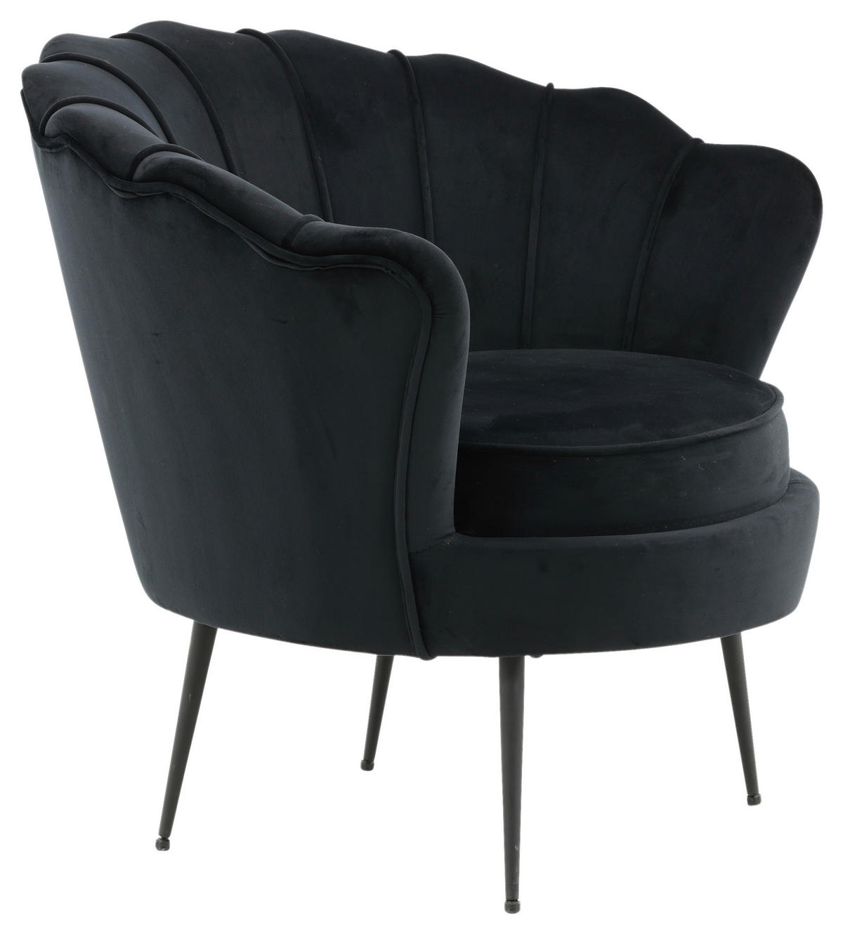 SESSEL in Schwarz  - Schwarz, Design, Textil/Metall (83/76/77cm) - Livetastic
