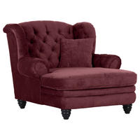 XXL-SESSEL in Chenille Bordeaux  - Bordeaux/Schwarz, Design, Holz/Textil (127/106/149cm) - Landscape
