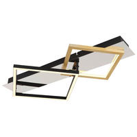 LED-DECKENLEUCHTE 24 W    59/35,5/7 cm  - Goldfarben/Opal, Design, Kunststoff/Metall (59/35,5/7cm) - Globo