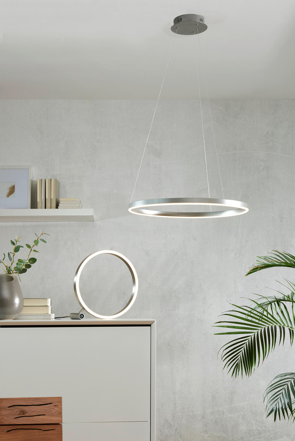 ZÁVĚSNÉ LED SVÍTIDLO, 58,5/58,5/120 cm  - barvy hliníku, Design, kov/plast (58,5/58,5/120cm)