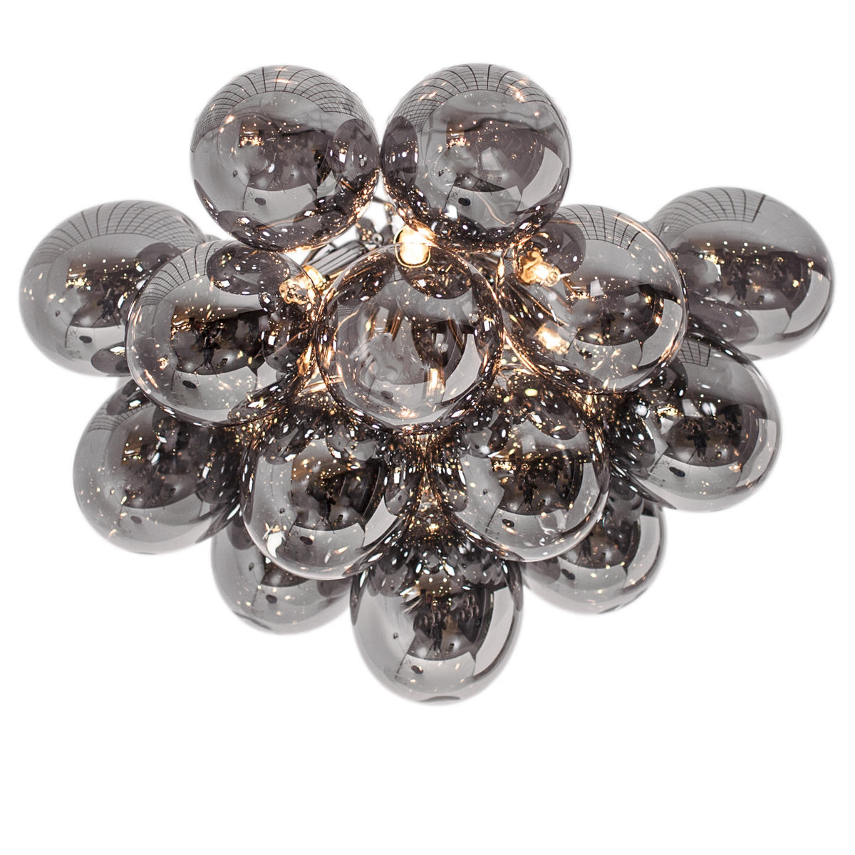 DECKENLEUCHTE Gross - Chromfarben/Grau, Design, Glas/Metall (50/27cm) - By-Rydens