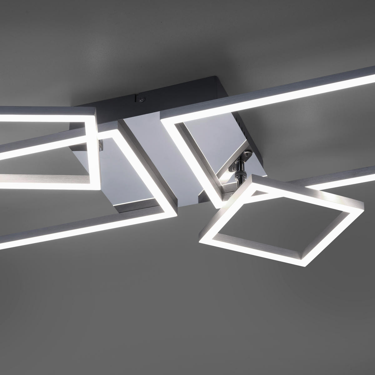 LED-DECKENLEUCHTE 65/75/33,8 cm   - Alufarben/Nickelfarben, Basics, Kunststoff/Metall (65/75/33,8cm)