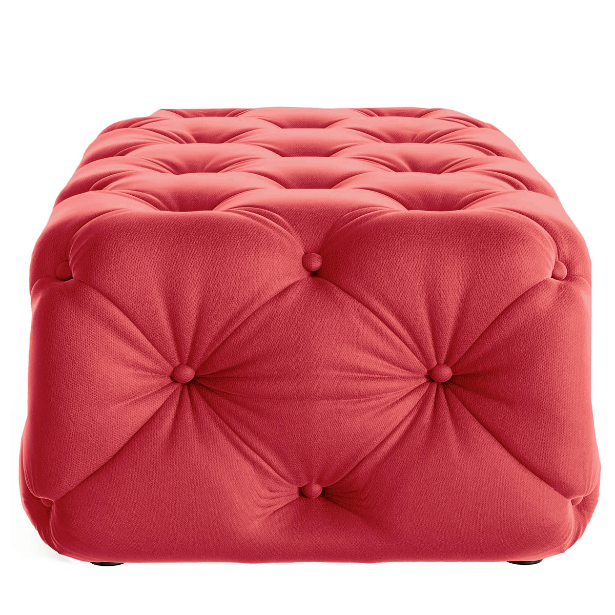 HOCKER in Textil Rot  - Rot/Schwarz, Design, Kunststoff/Textil (130/39/65cm) - P & B
