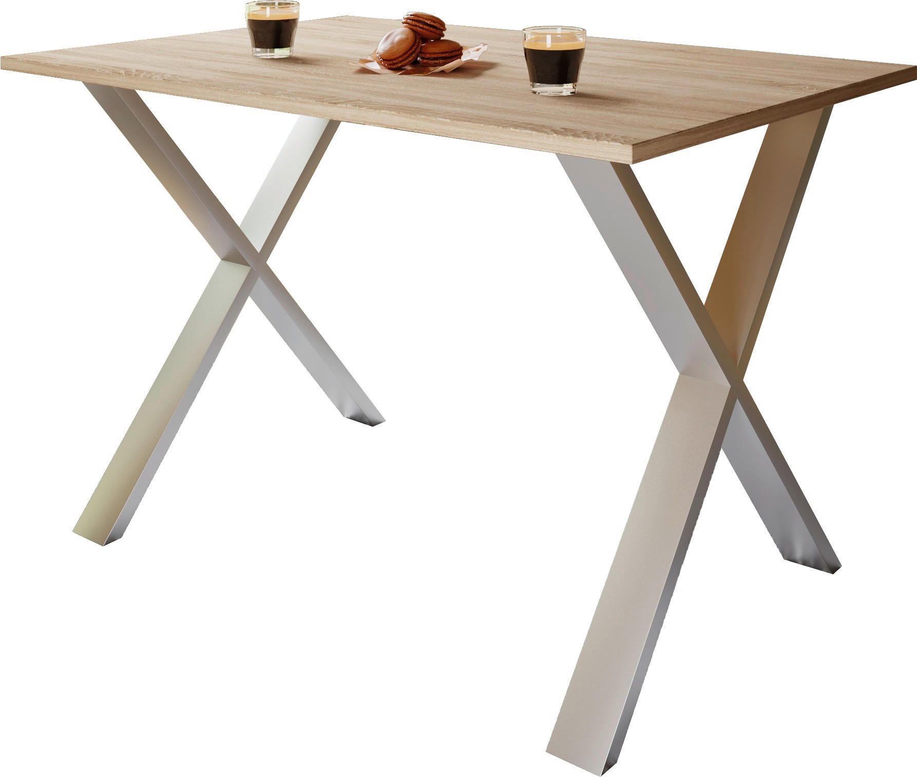 SCHREIBTISCH 160/80/76 cm Silberfarben, Sonoma Eiche  - Silberfarben/Sonoma Eiche, Design (160/80/76cm) - MID.YOU