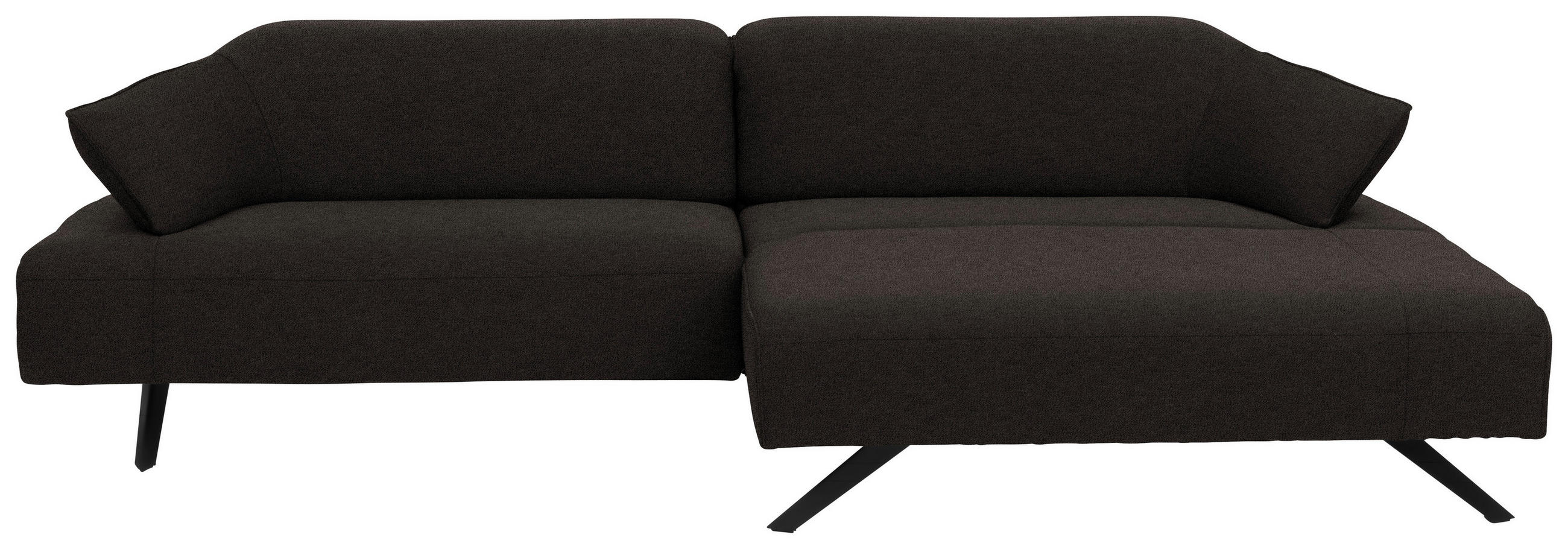 ECKSOFA in Struktur Dunkelgrau  - Dunkelgrau/Anthrazit, Design, Textil/Metall (276/165cm) - Himolla