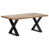 ESSTISCH in Holz, Metall 220/100/76 cm   - Wildeiche/Anthrazit, Design, Holz/Metall (220/100/76cm) - Waldwelt