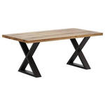 ESSTISCH Eiche rechteckig Anthrazit, Wildeiche  - Wildeiche/Anthrazit, Design, Holz/Metall (220/100/76cm) - Waldwelt