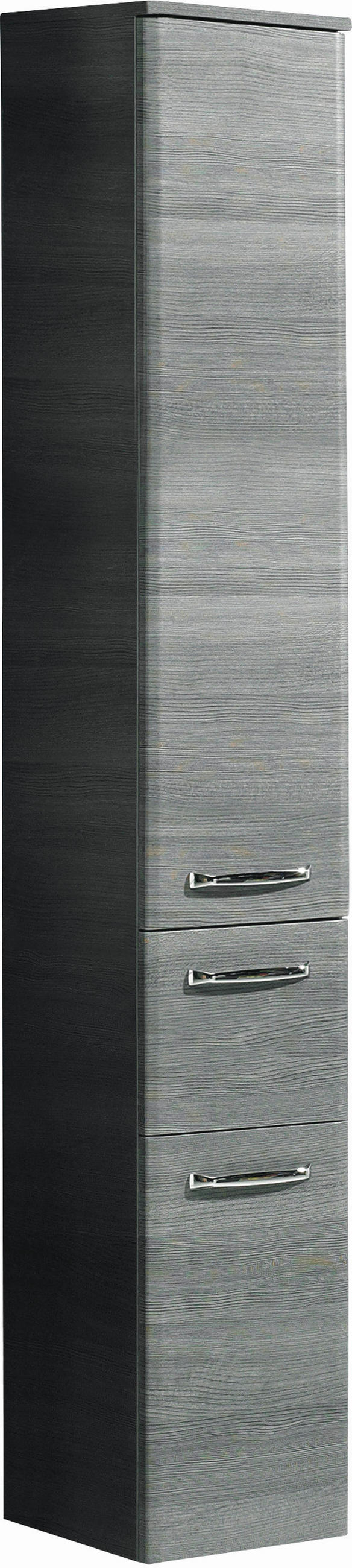 HOCHSCHRANK 30/186/33 cm  - Chromfarben/Graphitfarben, Design, Glas/Holzwerkstoff (30/186/33cm) - Xora
