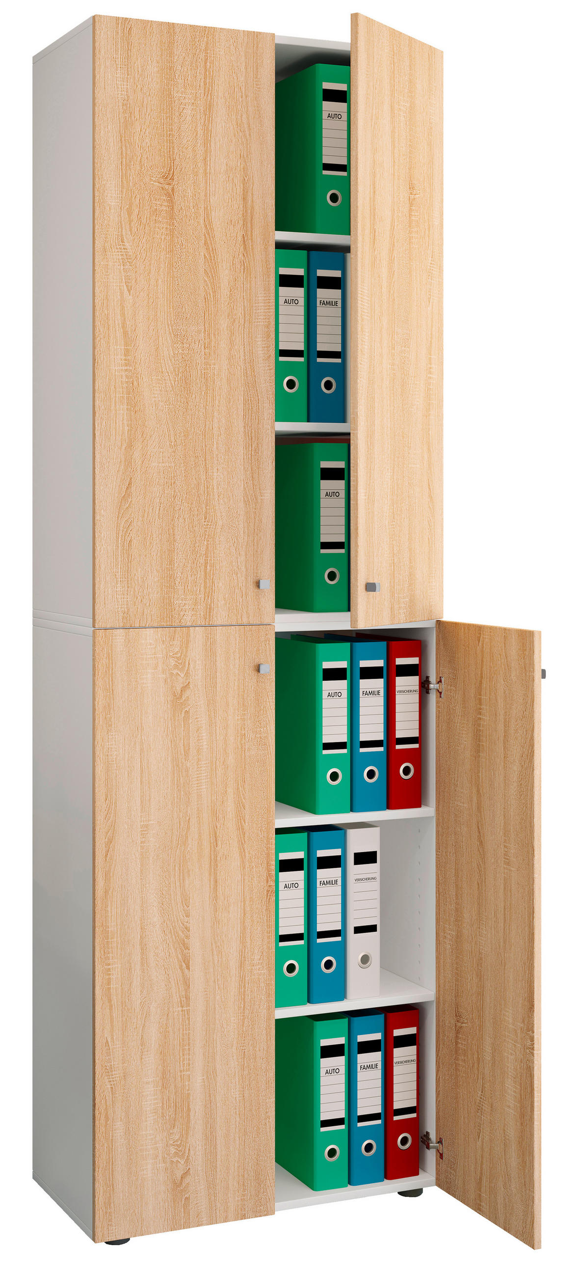 AKTENSCHRANK Weiß, Sonoma Eiche  - Weiß/Sonoma Eiche, Design, Holzwerkstoff (70/220/39cm) - MID.YOU
