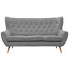 3-SITZER-SOFA Cord Hellgrau  - Hellgrau, Design, Holz/Textil (187/101/95cm) - Stylife