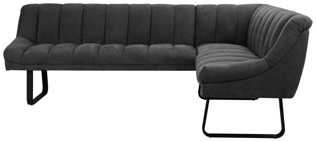 ECKBANK  in Grau  - Schwarz/Grau, MODERN, Textil/Metall (174/230/82/69cm) - Livetastic