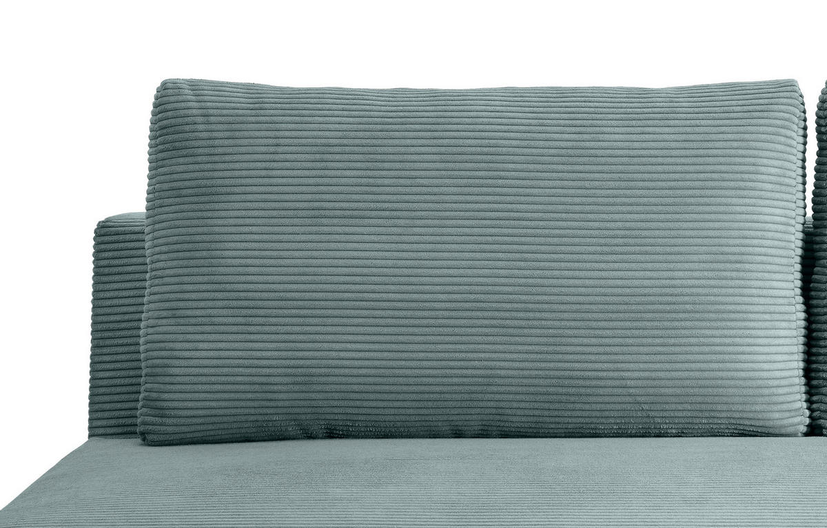SCHLAFSOFA in Cord Hellblau  - Schwarz/Hellblau, Modern, Textil/Metall (198/90/100cm) - Livetastic