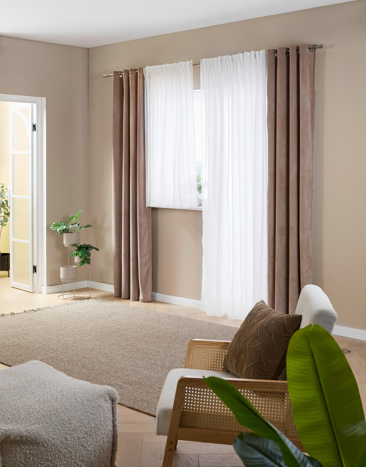 FERTIGSTORE  halbtransparent   600/245 cm  - Weiß, Basics, Textil (600/245cm) - Esposa