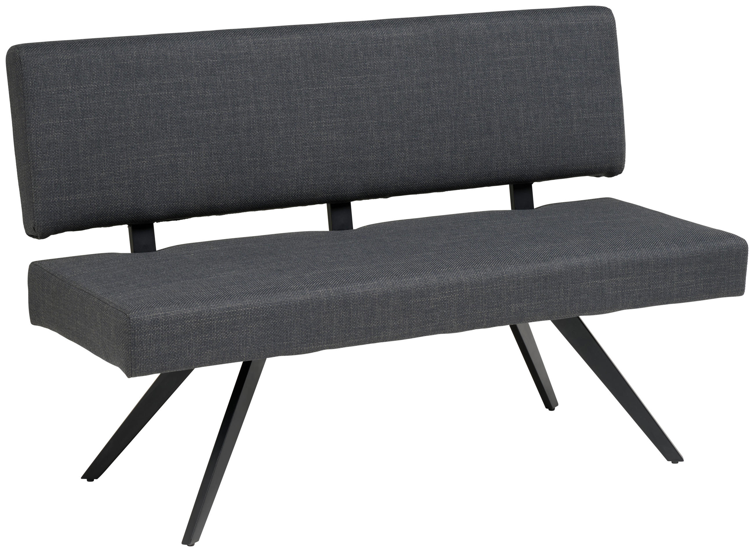 SITZBANK Metall, Textil Dunkelgrau  - Dunkelgrau/Schwarz, Konventionell, Textil/Metall (140/90/62cm) - MID.YOU