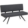 SITZBANK Metall, Textil Dunkelgrau  - Dunkelgrau/Schwarz, Konventionell, Textil/Metall (140/90/62cm) - MID.YOU