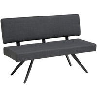 SITZBANK Metall, Textil Dunkelgrau  - Dunkelgrau/Schwarz, Konventionell, Textil/Metall (140/90/62cm) - MID.YOU