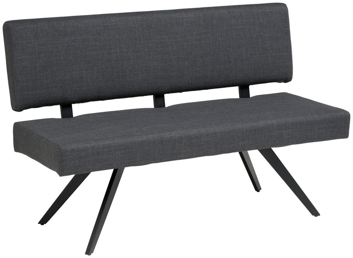 SITZBANK Metall, Textil Dunkelgrau  - Dunkelgrau/Schwarz, Konventionell, Textil/Metall (140/90/62cm) - MID.YOU