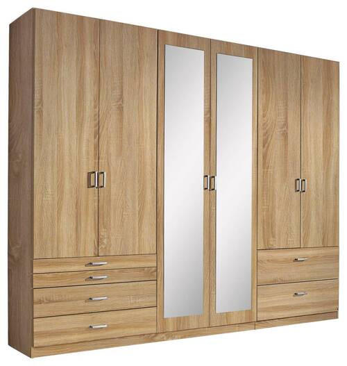 DREHTÜRENSCHRANK 271/210/54 cm Sonoma Eiche  - Alufarben/Sonoma Eiche, Basics, Glas/Holzwerkstoff (271/210/54cm) - Xora
