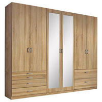 DREHTÜRENSCHRANK 271/210/54 cm Sonoma Eiche  - Alufarben/Sonoma Eiche, Basics, Glas/Holzwerkstoff (271/210/54cm) - Xora
