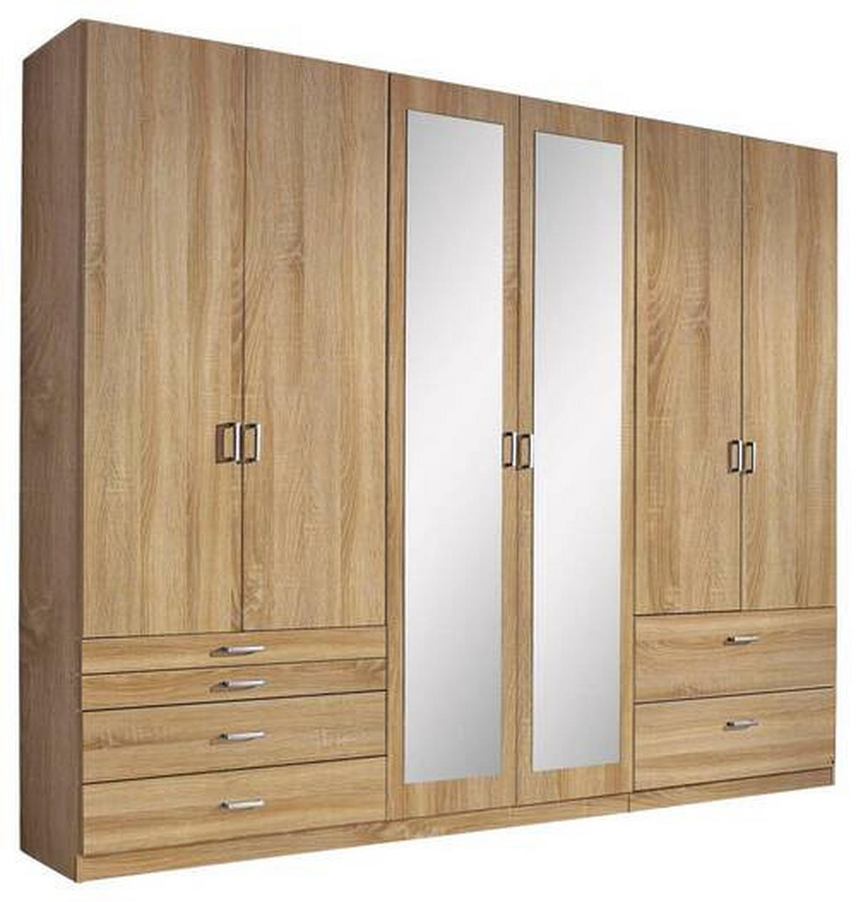 DREHTÜRENSCHRANK 271/210/54 cm Sonoma Eiche  - Alufarben/Sonoma Eiche, Basics, Glas/Holzwerkstoff (271/210/54cm) - Xora