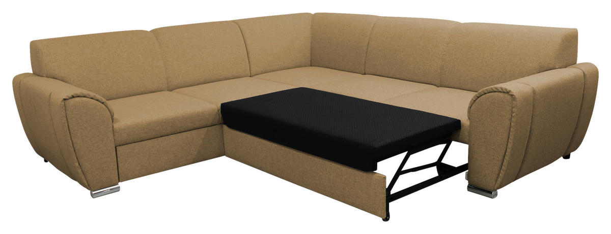 ECKSOFA Gelb Flachgewebe  - Gelb/Silberfarben, Design, Kunststoff/Textil (266/266cm) - Livetastic