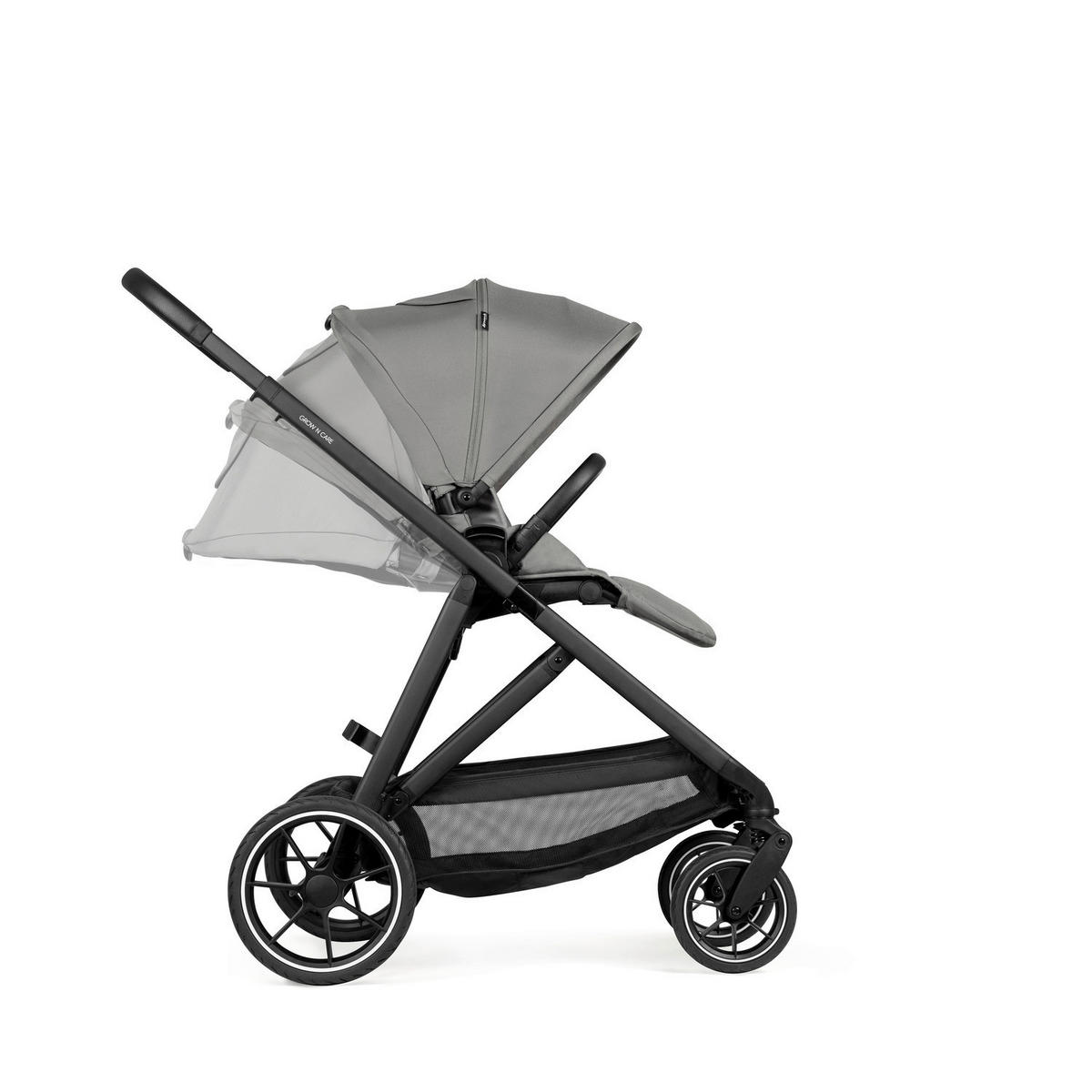 GESCHWISTERWAGEN Grow N Care  - Dunkelgrau/Schwarz, Basics, Textil/Metall (109/60/107-115cm) - Hauck