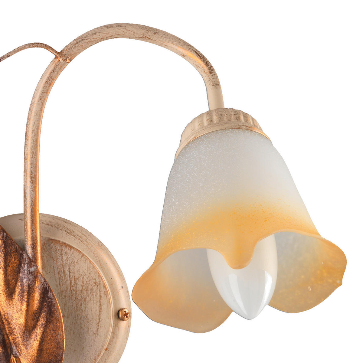 WANDLEUCHTE 30/30/35 cm   - Beige/Weiß, ROMANTIK / LANDHAUS, Glas/Metall (30/30/35cm)