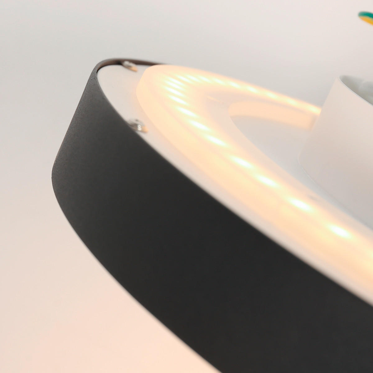 LED-DECKENLEUCHTE Ringlede 40/7 cm   - Schwarz, KONVENTIONELL, Kunststoff/Metall (40/7cm)