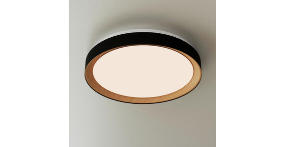 LED-DECKENLEUCHTE Nashville 48/8 cm  - Schwarz/Sonoma Eiche, Basics, Kunststoff/Metall (48/8cm) - Novel
