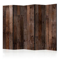 Paravent einseitig mit 5  Flügel - Braun/Cappuccino, Basics, Holz/Textil (225/172/3cm) - artgeist