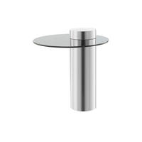 BEISTELLTISCH 46/46/52 cm Grau, Silberfarben rund  - Silberfarben/Grau, Design, Glas/Metall (46/46/52cm) - Kayoom