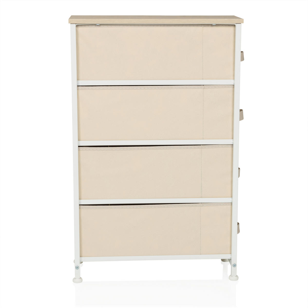 KOMMODE  in 20/76/48 cm  - Beige/Weiß, MODERN, Kunststoff/Textil (20/76/48cm) - MID.YOU