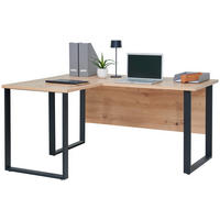 ECKSCHREIBTISCH 150/125/65/73 cm  in Eiche Artisan  - Schwarz/Eiche Artisan, Konventionell, Holzwerkstoff/Metall (150/125/65/73cm) - Venda