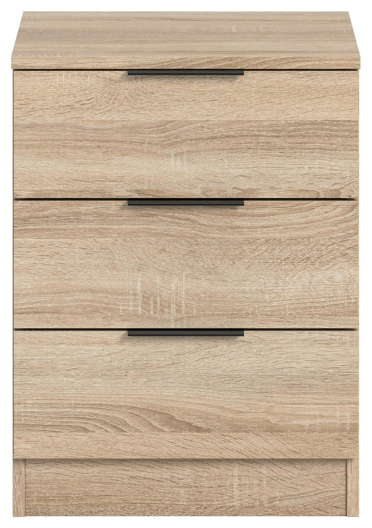 NACHTSCHRANK 45/60/40 cm  - Schwarz/Sonoma Eiche, MODERN, Holzwerkstoff/Kunststoff (45/60/40cm) - MID.YOU