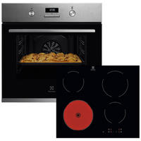 BACKOFENSET ELXB1X  - Edelstahlfarben/Schwarz, Basics, Glas/Metall (60/59,4/56cm) - Electrolux