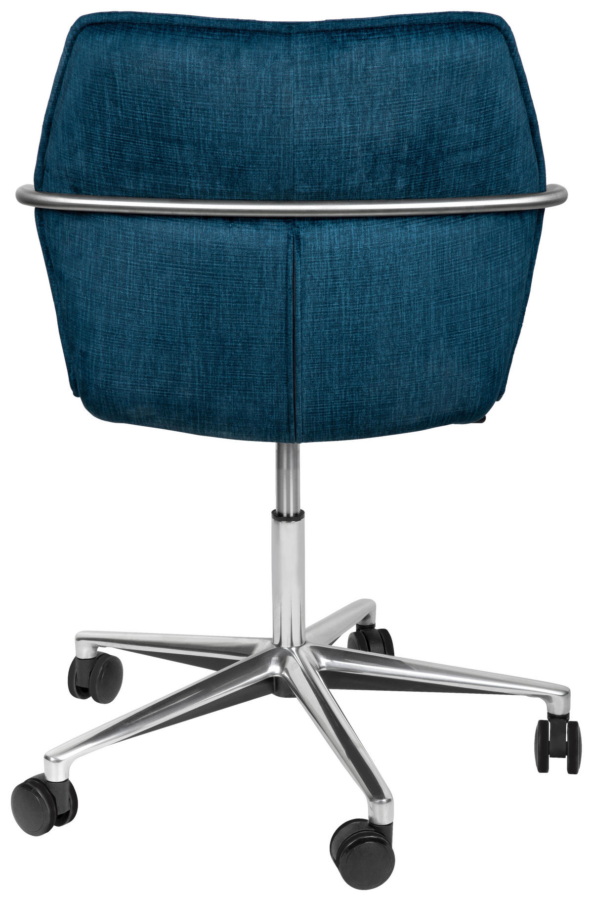DREHSTUHL  in Samt Blau, Edelstahlfarben  - Chromfarben/Blau, Design, Kunststoff/Textil (56,5/82-94/60cm) - Novel