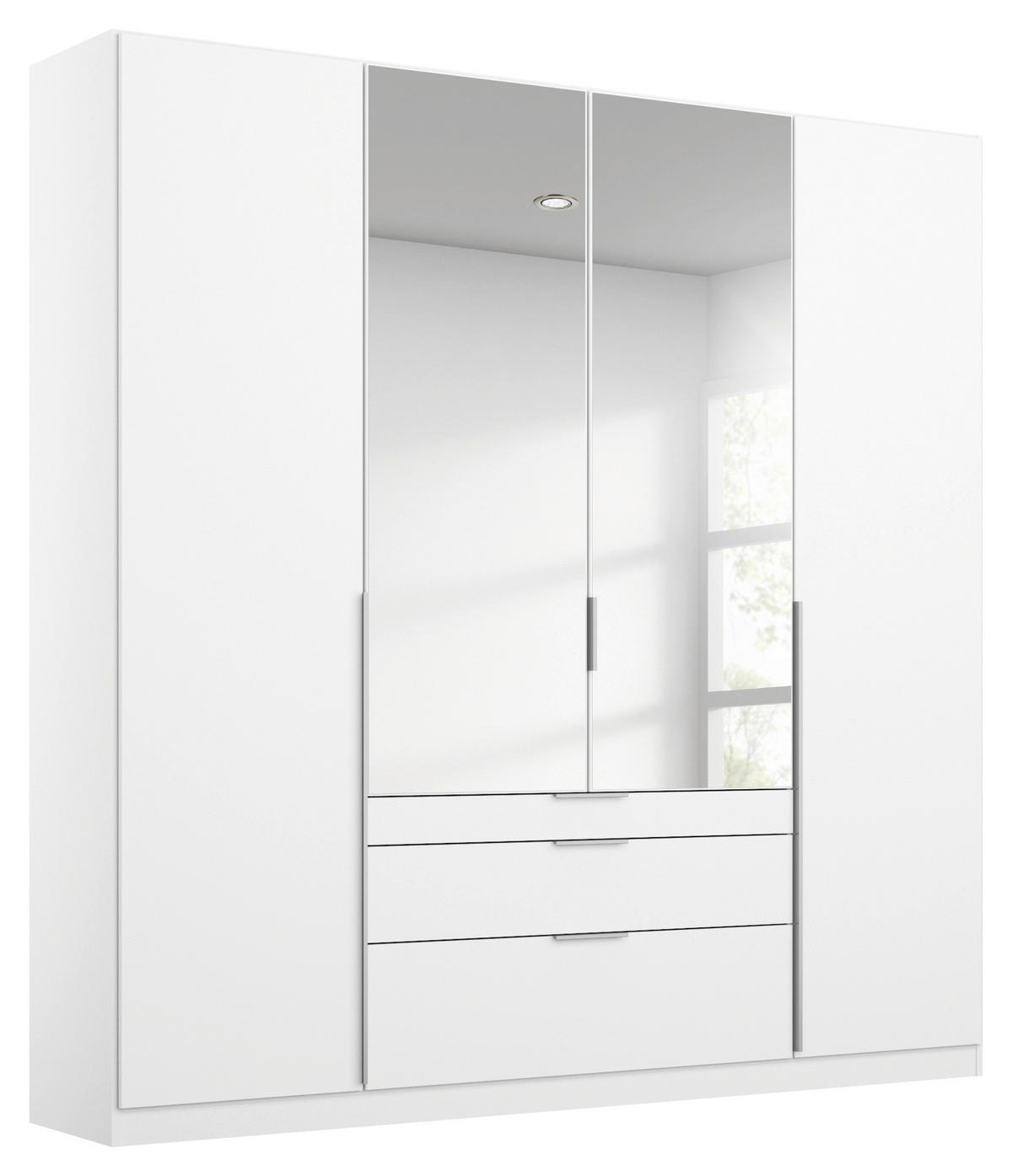 DREHTÜRENSCHRANK  in Weiß, Silberfarben  - Silberfarben/Alufarben, MODERN, Holzwerkstoff/Metall (181/229/54cm) - Rauch Möbel